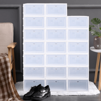 Boite Pour Ranger les Chaussures - Blanche - OptimEspace