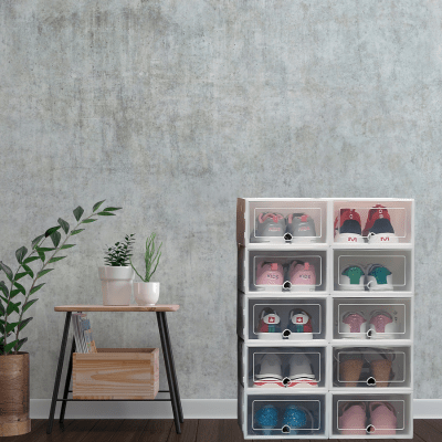 Boite Pour Ranger les Chaussures - Blanche - OptimEspace